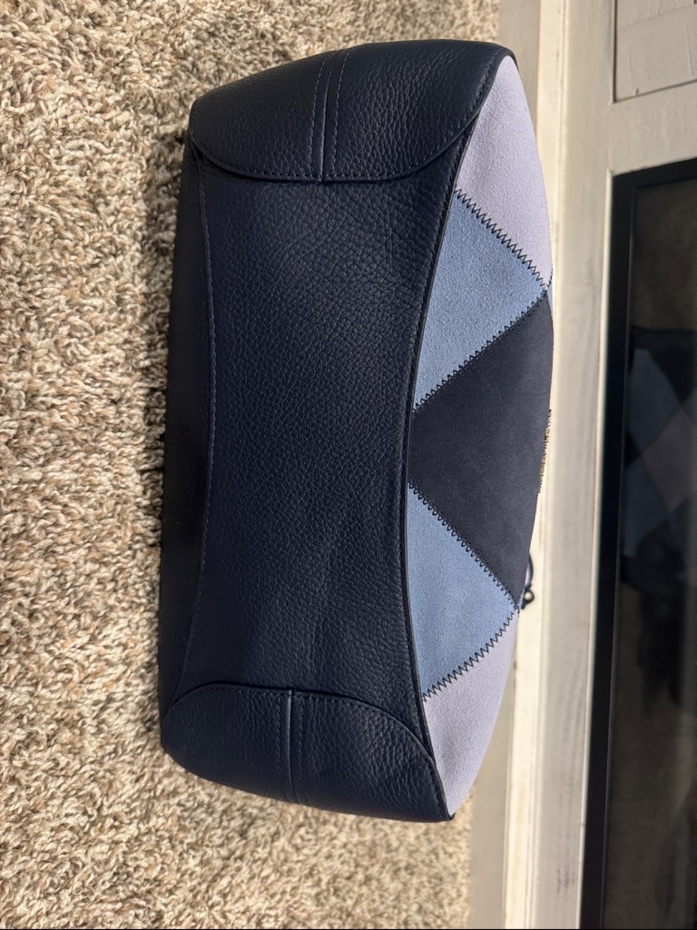 kate spade Navy and Light Blue Patchwork Leather Shoulder Bag - Picture 8 of 9